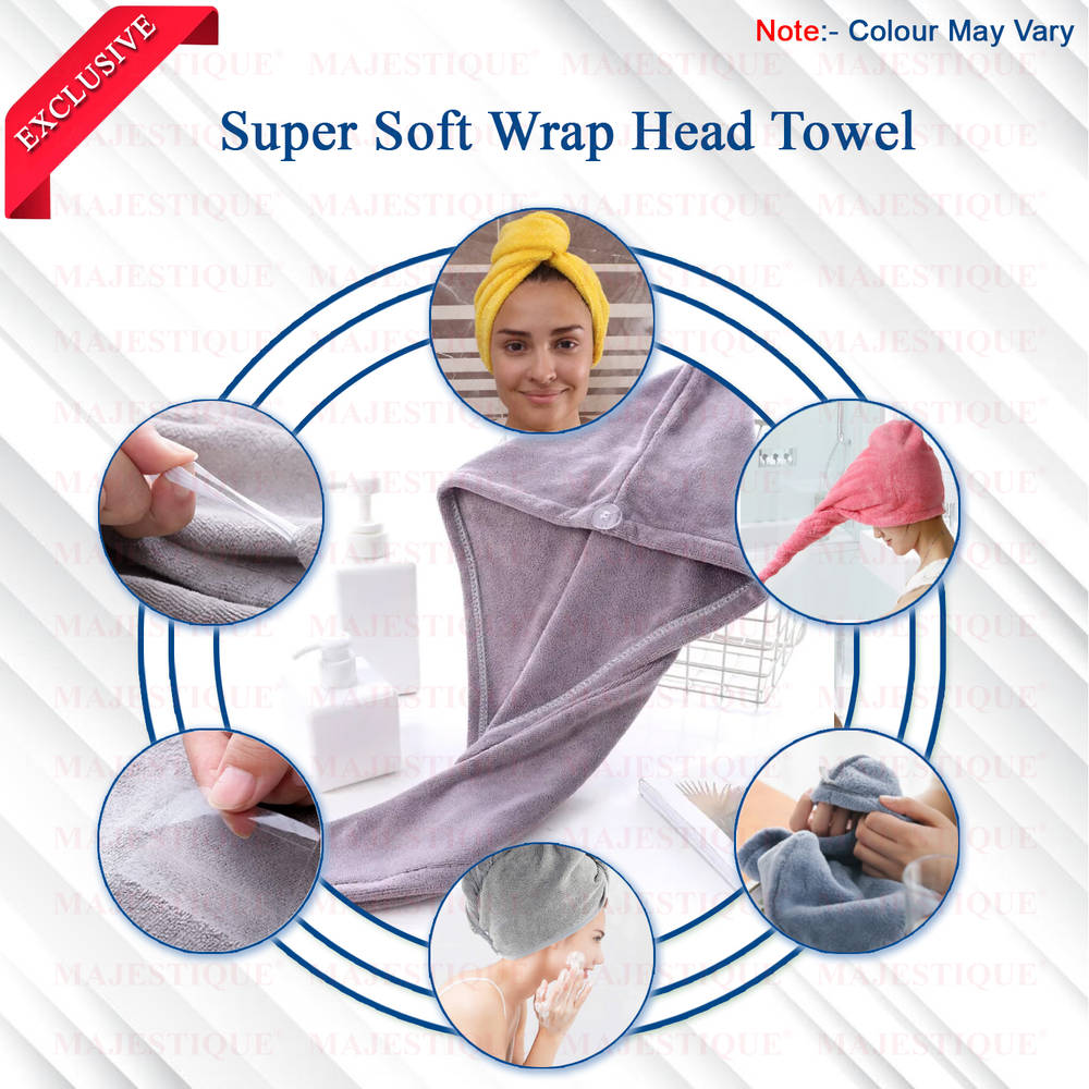 Image 6 of Majestique Hair Towel Wrap - Colour May Vary