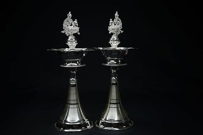 Image 1 of Default Title for the product Dista Silvers Peacock Design Fancy Diya Pair 310g