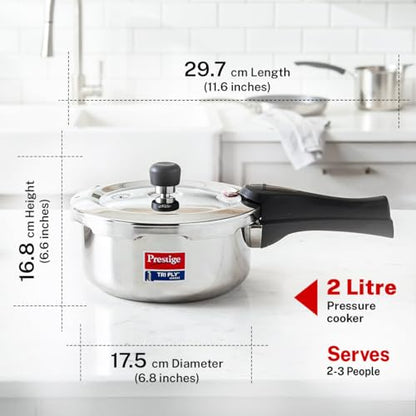 Image 4 of Prestige 2 Litre Triply Svachh Outerlid Pressure Cooker