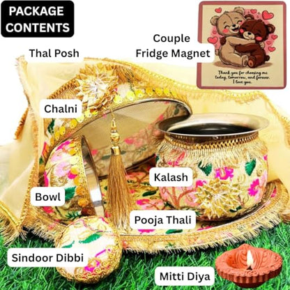 Image 2 of Artonezt Handcrafted Decorative Karwachauth Thali Set
