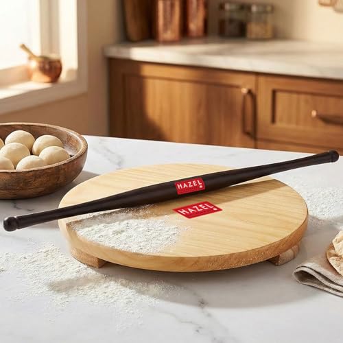 Image 1 of Default Title for the product HAZEL Wood Polpat Chakla Roti Chapati Maker with Sheesham Roti Roller Belan Rolling Pin