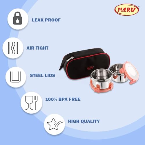 Image 5 of MARU Stainless Steel Lunch Box Set of 2, 350ML
