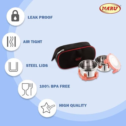 Image 5 of MARU Stainless Steel Lunch Box Set of 2, 350ML