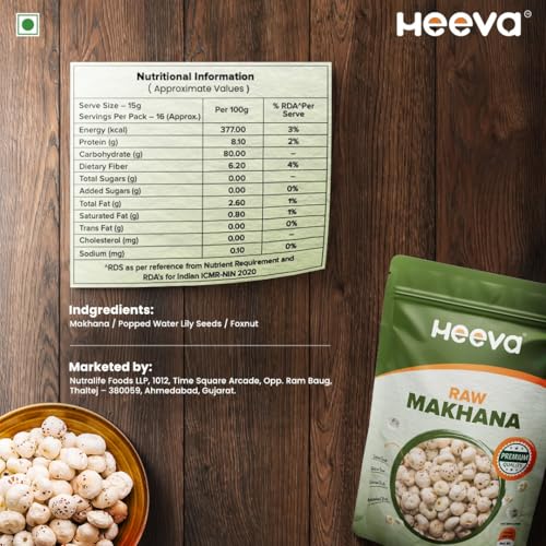 Image 3 of Heeva Raw Makhana Foxnuts Lotus Puffs 250g