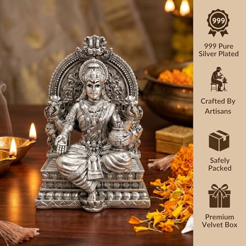 Image 3 of Dev Aastha 999 Silver Plated Lakshmi Idol