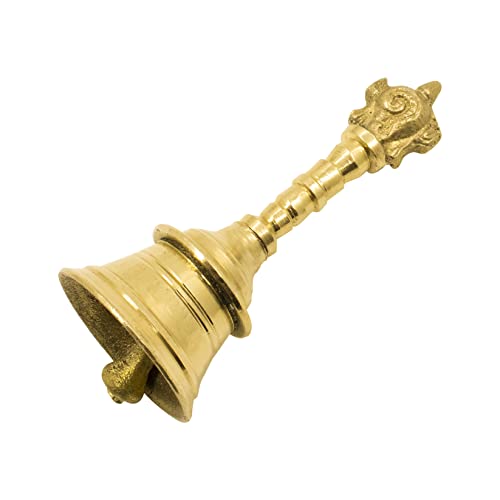 Image 5 of Spillbox Traditional Brass Pooja Bell/Ghanti For Pooja/Worship - 4" Inch Shankchakra