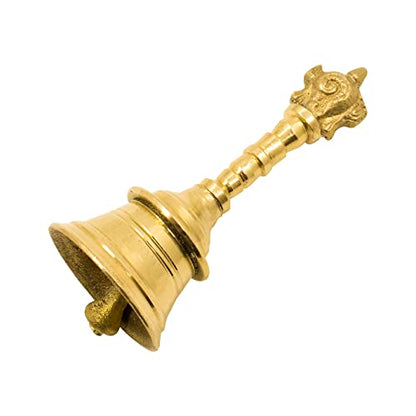 Image 5 of Spillbox Traditional Brass Pooja Bell/Ghanti For Pooja/Worship - 4" Inch Shankchakra