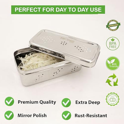 Image 7 of Spillbox Stainless Steel Fridge Box with Holes 18.5cm x 8.5cm