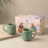 Image 1 of Default Title for the product ExclusiveLane Sage Serenity Ceramic Coffee Mug Set of 2 330 ml