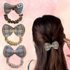 Image 1 of 3 Pcs for the product Majestique Burberry Print Hair Bow Ponytail Rubber Band