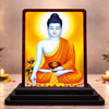 Image 1 of Default Title for the product Buddha Small Wooden Idol 4x5 Inch Peaceful Aura HD Printed Home Decor