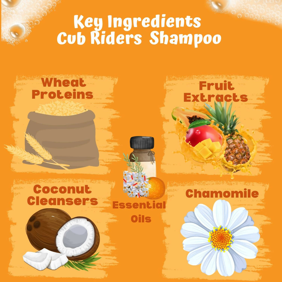 Image 4 of Puddles Organic Playful Shampoo For Kids - Cub Riders - Age 2-12 Yrs, Tear-Free, pH Balanced, Sulfate-Paraben Free
