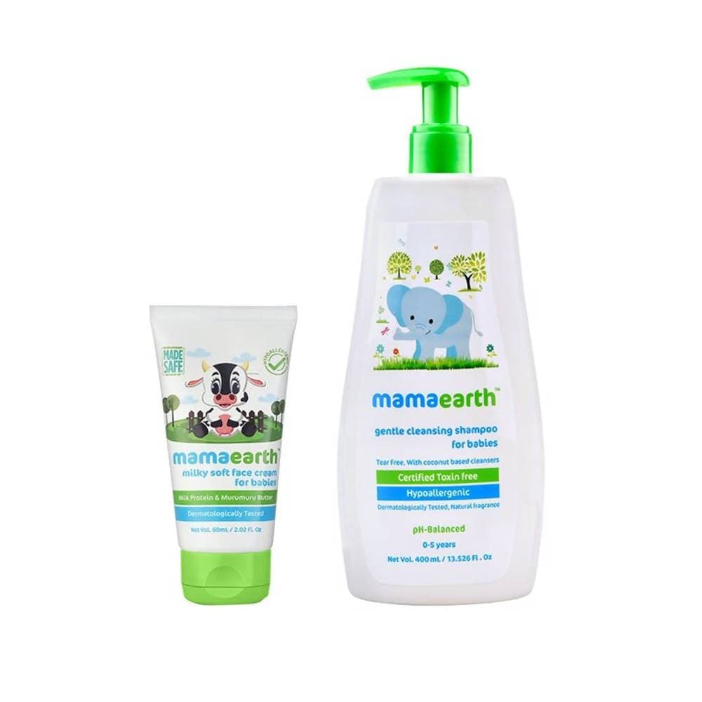 Image 1 of Mamaearth Milky Soft Face Cream And Gentle Cleansing Shampoo For Babies
