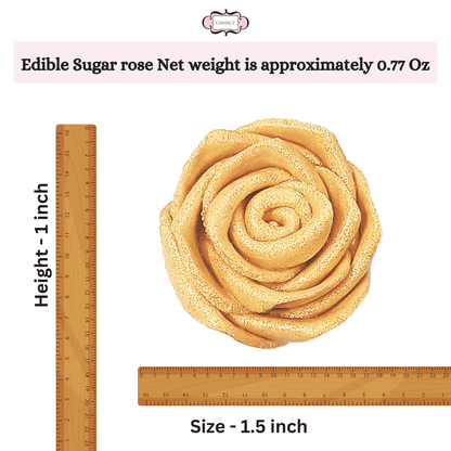 Image 4 of Confect Champagne Gold | Edible Metallic Sugar Roses Topper
