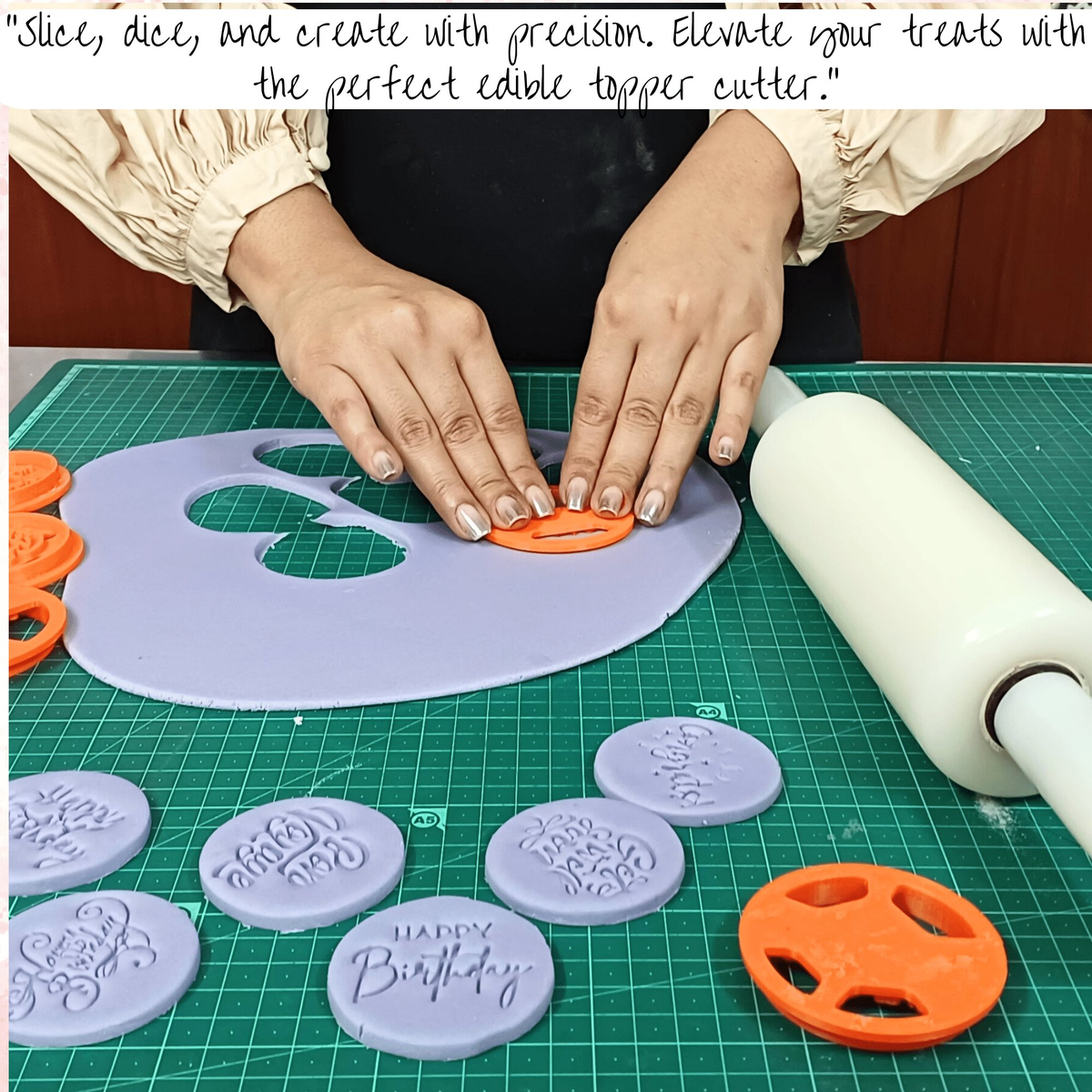 Image 3 of Confect Toppers Cutters | Congratulations Topper Cutter | Fondant Cutter | (Happy Birthday 02)