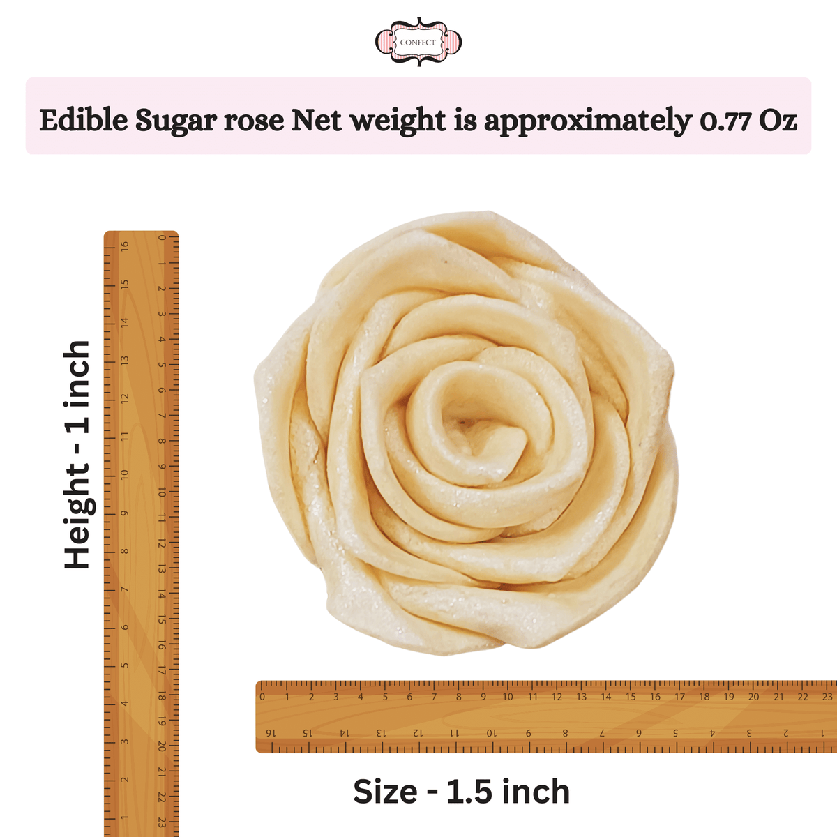 Image 4 of Confect Pearl | Edible Metallic Sugar Roses Topper