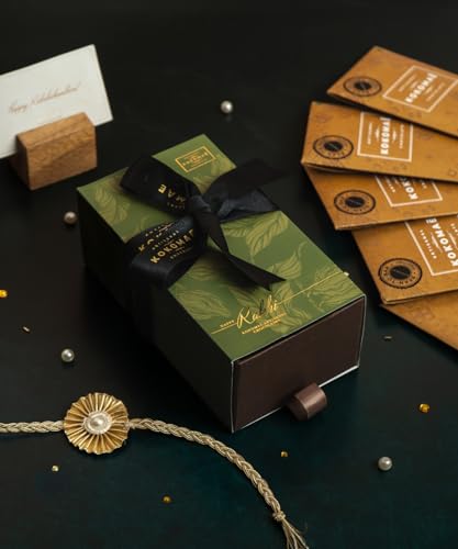 Image 1 of Default Title for the product KOKOMAE Rakhi Gift Hamper | 5 Gourmet Dark Chocolate Bars Assorted Flavours