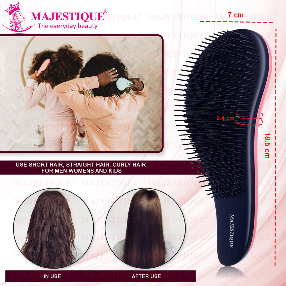 Image 2 of Majestique Wide Curve Detangling Hair Brush
