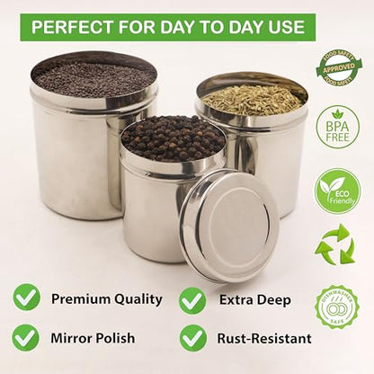 Image 5 of Spillbox Stainless Steel Utensil Vertical Canisters Storage Container Set of 3