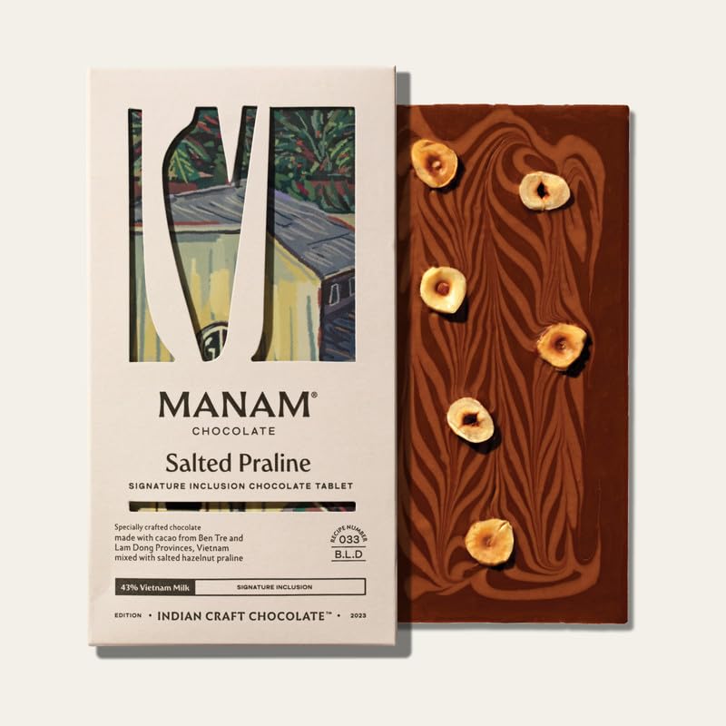 Image 1 of Default Title for the product Manam Chocolate Signature Inclusion Tablet - Salted Praline, 43% Vietnam Milk - 80g