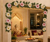 Image 1 of Default Title for the product Divyakosh Mango Leaf Vine/Creeper (6.5 Ft) with Cosmos Flowers for Door Entrance Decor | Artificial Flowers Garland,Thoran | Festive Puja Wall Hanging for Diwali Navratri Ganpati Home Decor