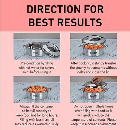 Image 10 of Sumeet Stainless Steel Casserole with Steel Lid