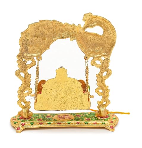 Image 5 of Labhcart Metal laddu Gopal Jhula Palna for Laddu Gopal Ji for 0 to 3 Number)(D12)