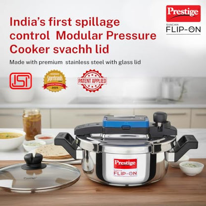 Image 3 of Prestige Stainless Steel Flip On Pressure Cooker 3 Litre