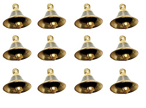 Image 9 of 2 Inch / Pack of 12 for the product Uapan Brass Pooja Room Bells with J Hook