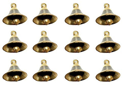 Image 9 of 2 Inch / Pack of 12 for the product Uapan Brass Pooja Room Bells with J Hook