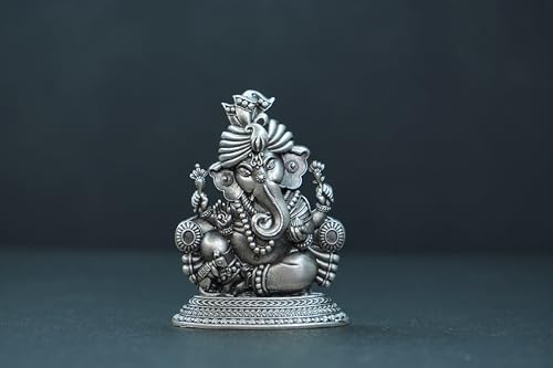 Image 2 of Dista Silvers Antique Ganesh Idol with Out Frame 33.20G