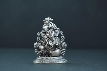 Image 2 of Dista Silvers Antique Ganesh Idol with Out Frame 33.20G