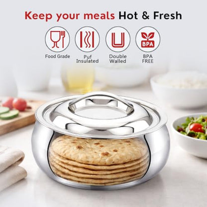 Image 2 of AVIAS Onyx Press Type Insulated Stainless Steel Casserole, 1500ml