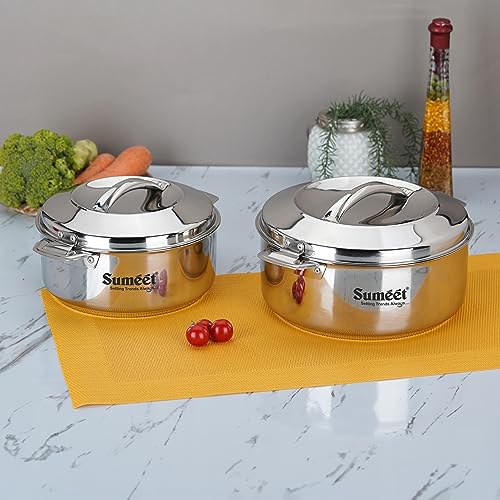 Image 6 of 1600ml & 2500ml for the product Sumeet Stainless Steel Casserole with Steel Lid
