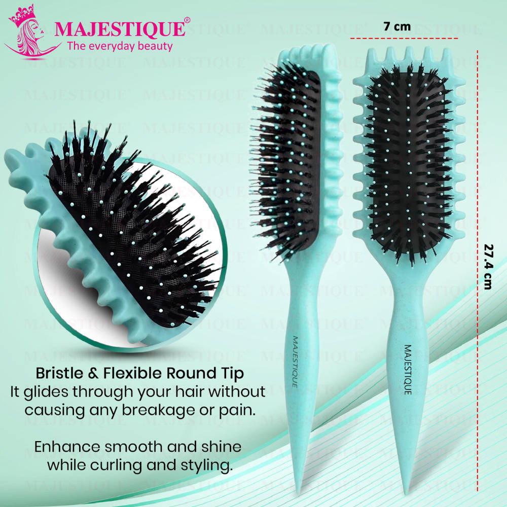 Image 2 of Majestique Curly Detangler Flat Hair Brush
