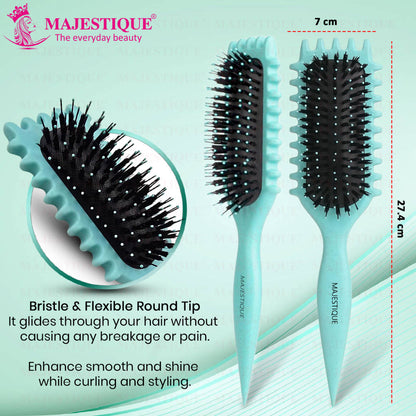 Image 2 of Majestique Curly Detangler Flat Hair Brush