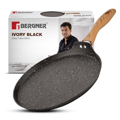 Image 1 of Default Title for the product BERGNER Ivory Black Granite Non-Stick 28cm Dosa Tawa