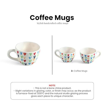Image 6 of ExclusiveLane Colourful Hearts Ceramic Coffee Mugs Set of 2 270 ml