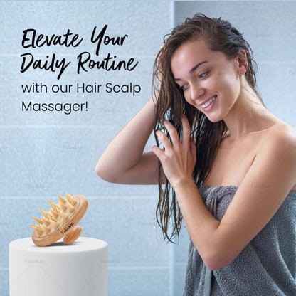 Image 3 of Fabskin Wooden Hair Scalp Massager Shampoo Brush
