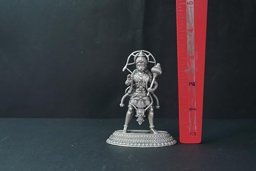 Image 5 of Dista Silvers Antique Ashirwad Hanuman Standing with Mala 100.01G