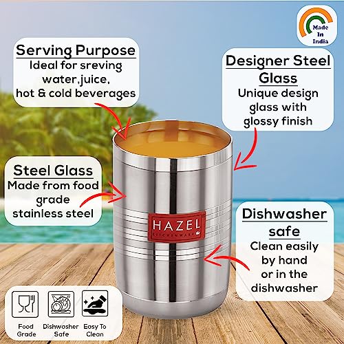 Image 3 of HAZEL Stainless Steel Glasses 350 ML