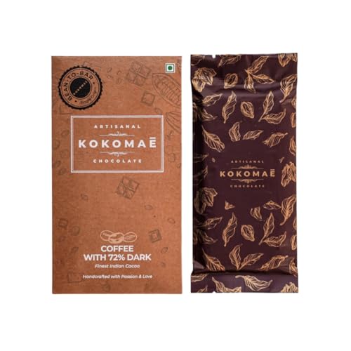 Image 1 of Default Title for the product KOKOMAE Bean To Bar Chocolates (72% Dark Chocolate With Coffee, Pack Of 1)