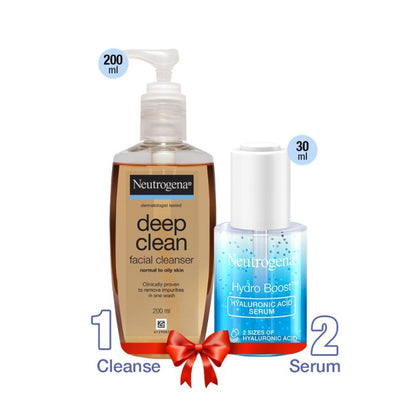 Image 1 of Neutrogena Deep Clean and Hyaluronic Acid Serum Combo