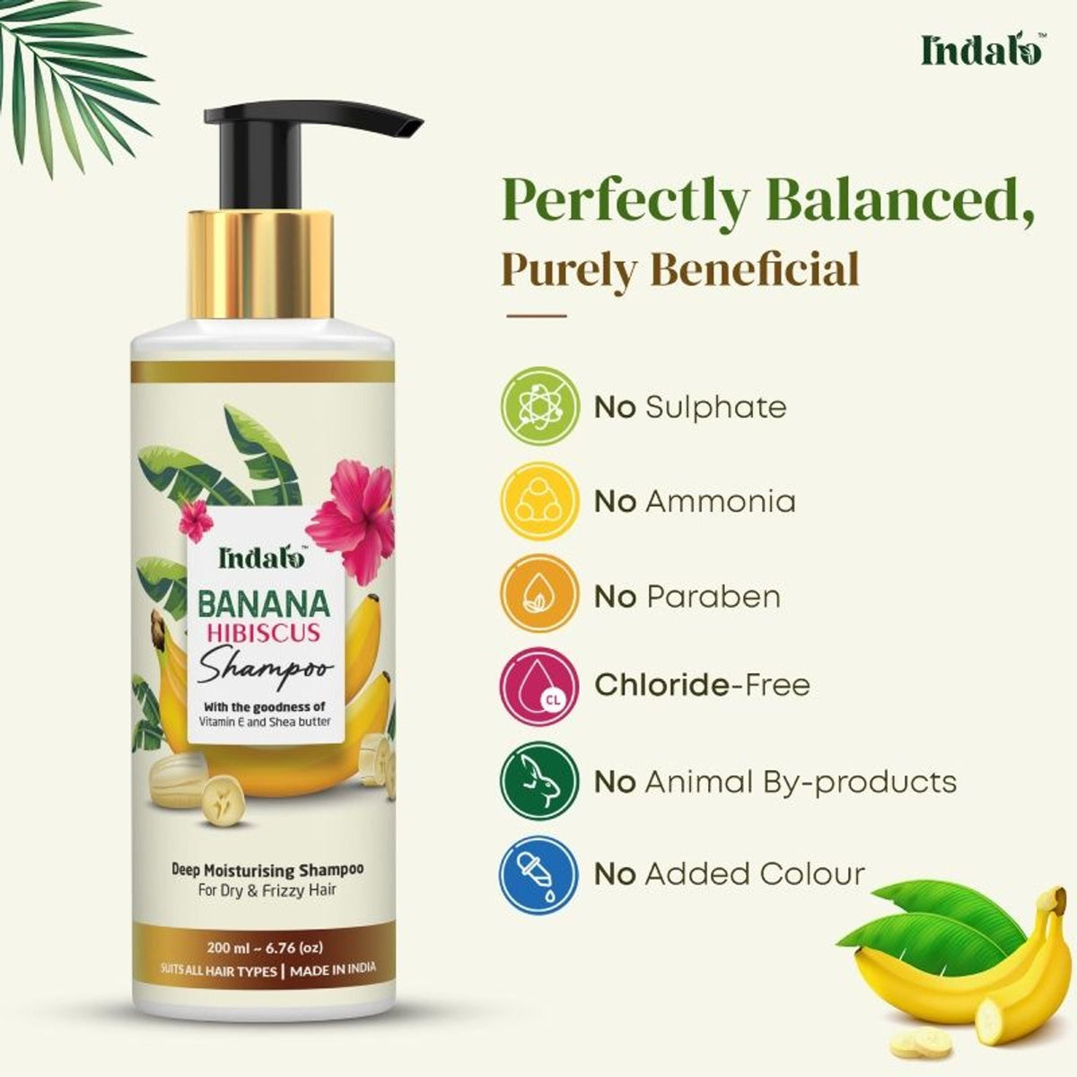 Image 5 of Indalo Banana Hibiscus Shampoo For Dry & Frizzy Hair