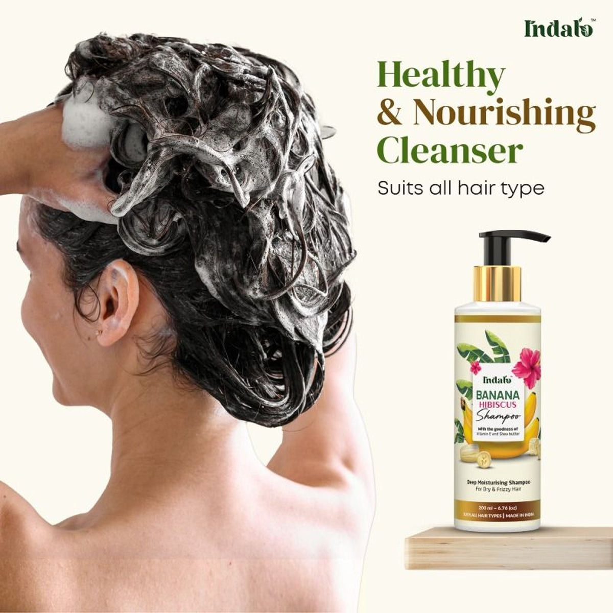 Image 6 of Indalo Banana Hibiscus Shampoo For Dry & Frizzy Hair