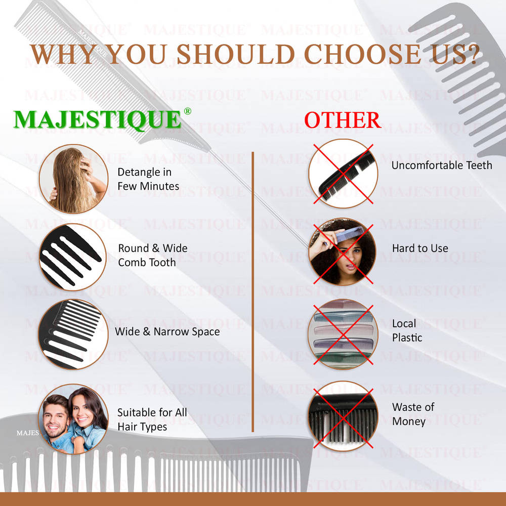 Image 4 of Majestique Hair Grooming Combs Set Of 3