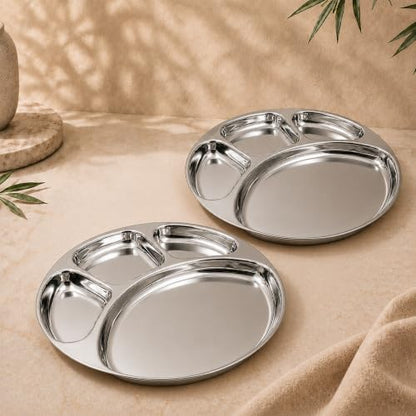 Image 5 of Medium -2 for the product Spillbox Stainless Steel Tiffin Plate