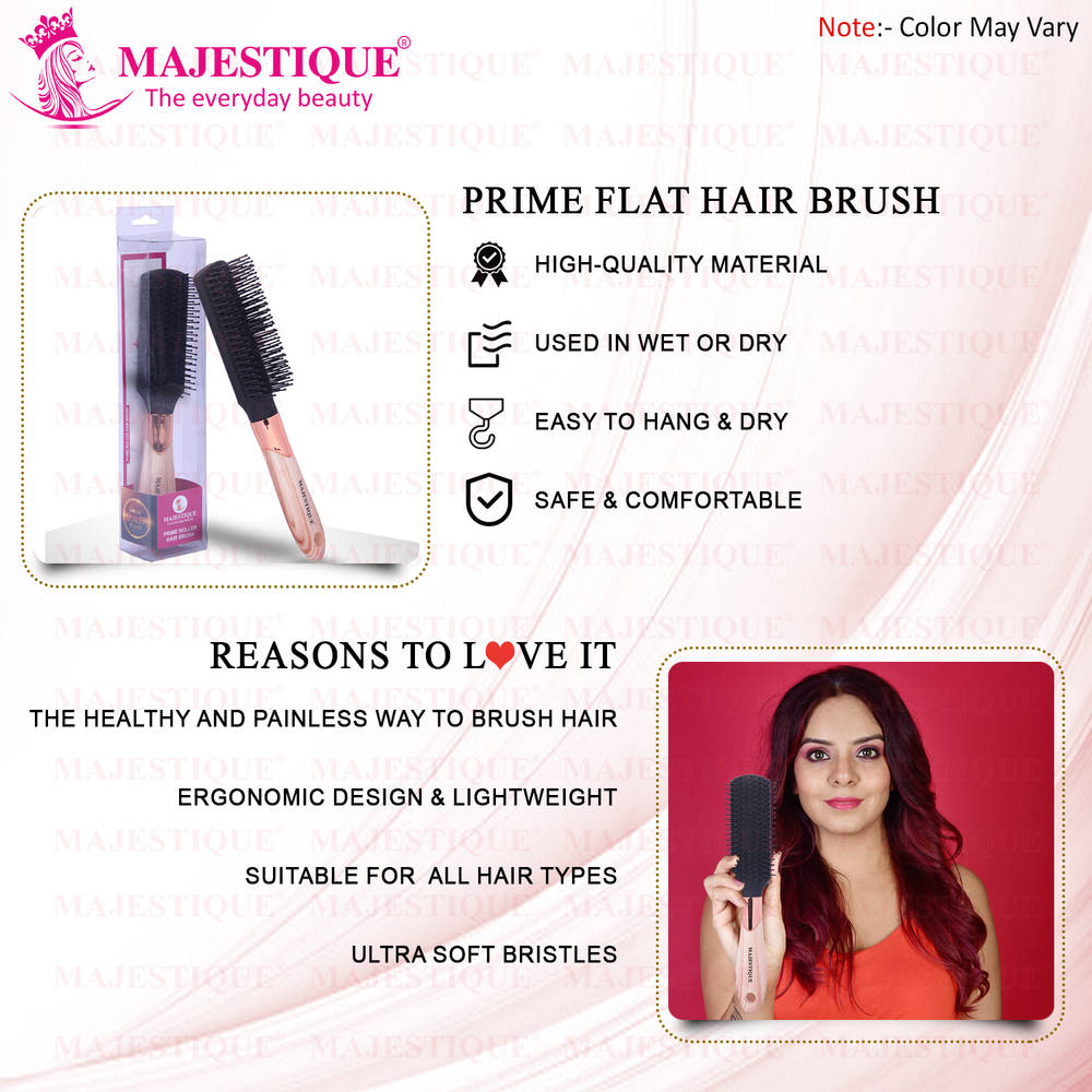 Image 6 of Majestique 8 Row Flat Series Hair Brush - Bio-Friendly Detangling Brush