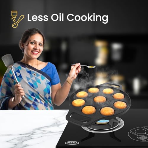Image 5 of ULTRA Cast Iron Paniyaram Pan 9 Pits – 100% Virgin Iron, Naturally Seasoned with Edible Oil, Non-Reactive & Toxin-Free