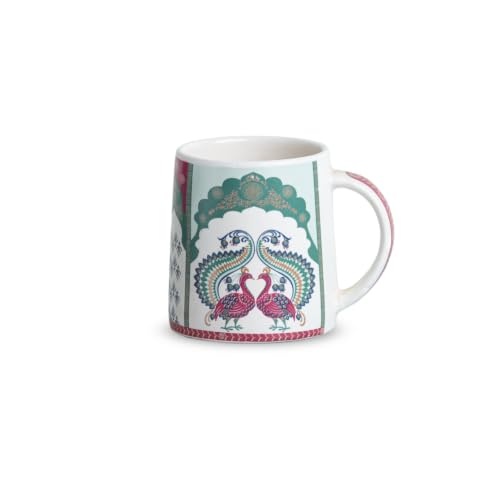 Image 4 of ExclusiveLane Folk Heritage Decal Ceramic Coffee Mugs Set of 2 330 ml